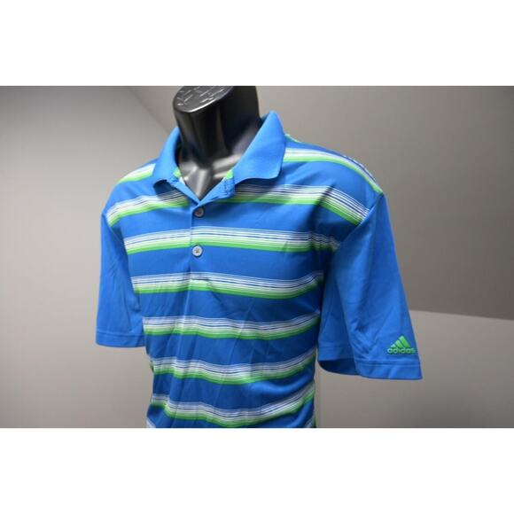 Adidas Golf Polo ClimaCool Striped Athletic Short Sleeve Golf Shirt Mens Large - Picture 3 of 8